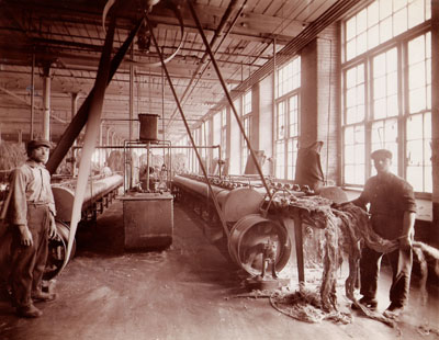 Men working with jute